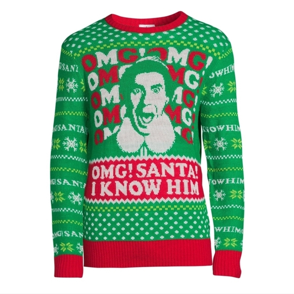 ELF "Santa! I Know Him!" Sweater - NEW Christmas ugly Sweater funny santa - Picture 7 of 16